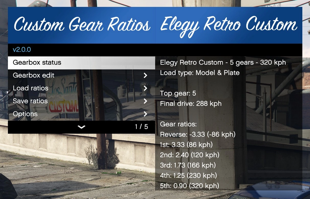 Custom Gear Ratios 2.1.0